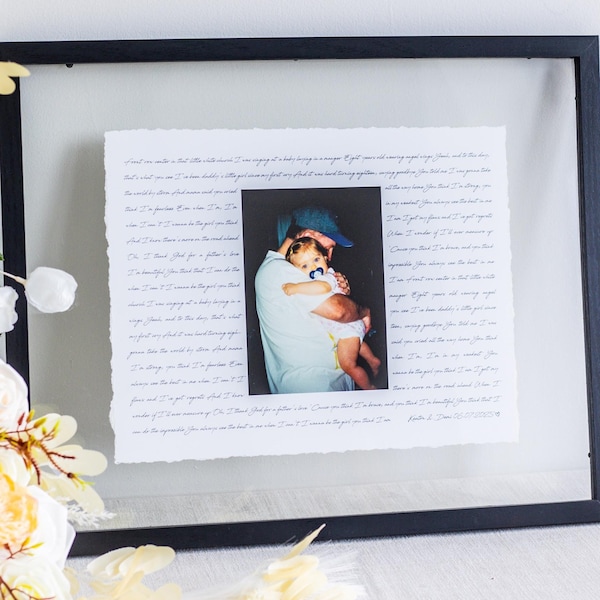 Father of the Bride Gift- Framed picture of Bride and Dad, Personalized Frame for Dad, Father-Daughter Dance, Song Lyrics, Mother-Son Dance