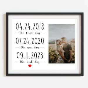 First Day Yes Day Best Day Sign, Love Story Sign Special Dates Sign Wedding Date Sign, Anniversary Gift Bridal Shower Valentine Holiday Gift