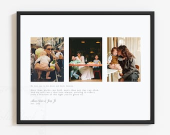 Nostalgic Mother's Day Gift with Childhood Photos, a Sentimental Message, and Kids Name(s) and Birth Dates for Mom or Mom-Like Figure