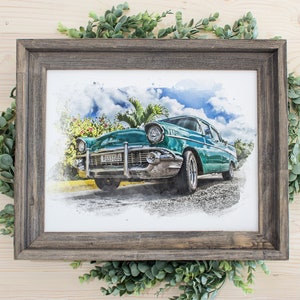 Car Drawing Custom, Car Custom Watercolor Portrait, Watercolor Car from Photo, Personalized Gift for Car Enthusiast, Car Painting from Photo