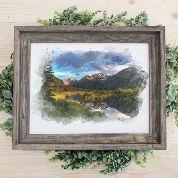 Custom Nature Wall Art, Commission landscape painting from photo, Turn photo into art, Watercolor Landscape Painting From Photo, Portrait