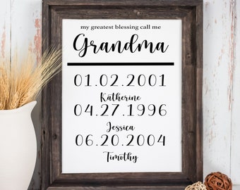 Mothers day gift for Grandma, Grandma gift personalized, Nana gift from Granddaughter, Mother's Day Gift Custom Grandmother Gift Grandparent
