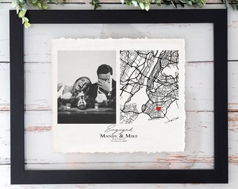 Wedding Gifts, Engagement Gift for Couple, Engagement Picture Gift, Where She Said Yes, Custom Map Location, Valentines Gift