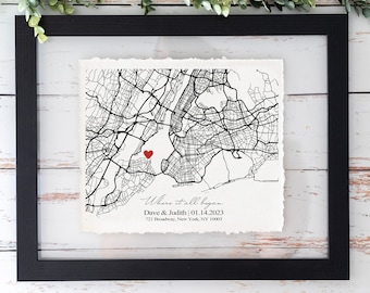 Personalized Couples, Valentines Day Gift For Her/Him, Anniversary Gift,Where It All Began Map, Personalized couples gift Personalized Gift