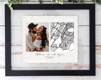 Personalized Our First Date Map Where it all began Where We Met Anniversary Gift Couple Gift Custom Map Print Graduation Gift Our First Home