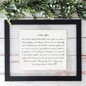 Personalized Valentines Day Gift For Her Him, Handwritten Letter, Letter Keepsake, Wedding Vows, Anniversary Gift, Personalized couples gift