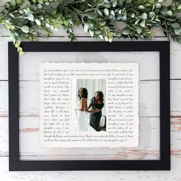 CUSTOM Mother of the Bride Gift from Bride, Wedding Gift Mom, Mother of the Bride Photo Frame, Mother of the Bride Gift Poem, Gift for Mom