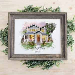 Watercolor of house, sketch from photo, Housewarming Gift, Gift for Buyers, Watercolor House Portrait, Personalized, Custom house portrait