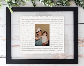 Father of the Bride Gift- Framed picture of Bride and Dad, Personalized Frame for Dad, Father-Daughter Dance, Song Lyrics, Mother-Son Dance