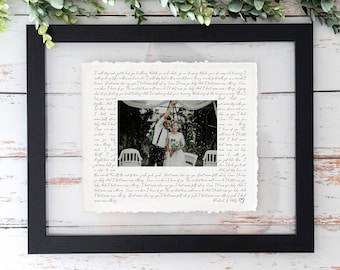First Dance Song with photo, Wedding Gift Song Lyrics, 1st Anniversary Gift, Gift for Her, One Year Anniversary Gift, Wedding vows wall art