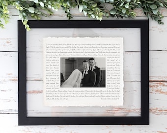First Dance Song with photo, Wedding Gift Song Lyrics, 1st Anniversary Gift, Gift for Her, One Year Anniversary Gift, Wedding vows wall art