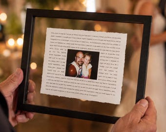 Father of the Bride Gift- Framed picture of Bride and Dad, Personalized Frame for Dad, Father-Daughter Dance, Song Lyrics, Mother-Son Dance