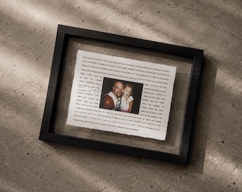 Father of the Bride Gift- Framed picture of Bride and Dad, Personalized Frame for Dad, Father-Daughter Dance, Song Lyrics, Mother-Son Dance