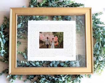 First Dance Song with photo, Wedding Gift Song Lyrics, 1st Anniversary Gift, Gift for Her, One Year Anniversary Gift, Wedding vows wall art