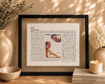 Father of the Bride Gift- Framed picture of Bride and Dad, Personalized Frame for Dad, Father-Daughter Dance, Song Lyrics, 2025 wedding gift