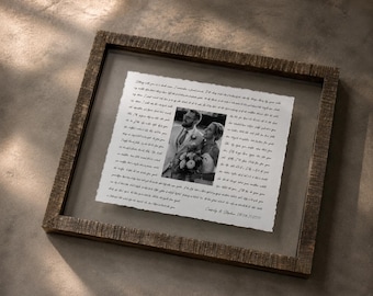 1st Anniversary Paper Gift • Wedding Song Print with Photo • Custom Gift for Husband, Wife, or Couple