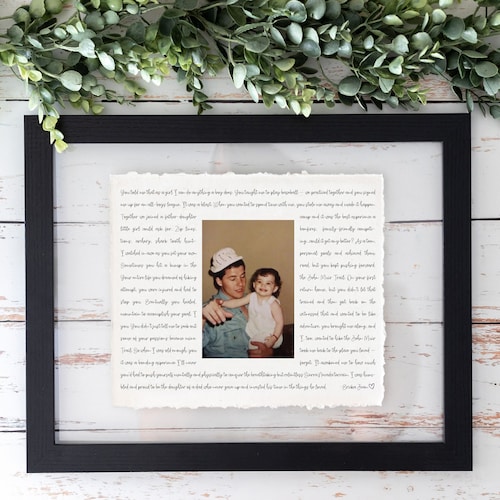 Father of the Bride Gift- Framed picture of Bride and Dad, Personalized Frame for Dad, Father-Daughter Dance, Song Lyrics, Mother-Son Dance