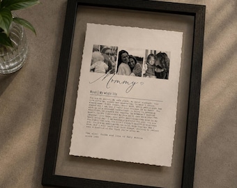 Turn Your Nostalgic Photos with Mom into a Personalized Mom Definition Print for Mothers Day, Written Letter to Mom from Kids with Photos