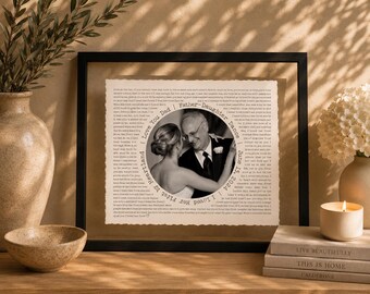 Father of the Bride Gift- Framed picture of Bride and Dad, Personalized Frame for Dad, Father-Daughter Dance, Song Lyrics, Mother-Son Dance
