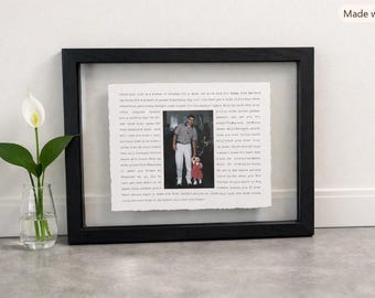 Father of the Bride Gift- Framed picture of Bride and Dad, Personalized Frame for Dad, Father-Daughter Dance, Song Lyrics, Mother-Son Dance