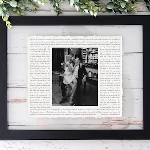Custom First Dance Song Lyrics, Wedding Vow Art, 1st or 2nd Anniversary Gift for Him, Cotton or Deckled Paper Gift for Couples .