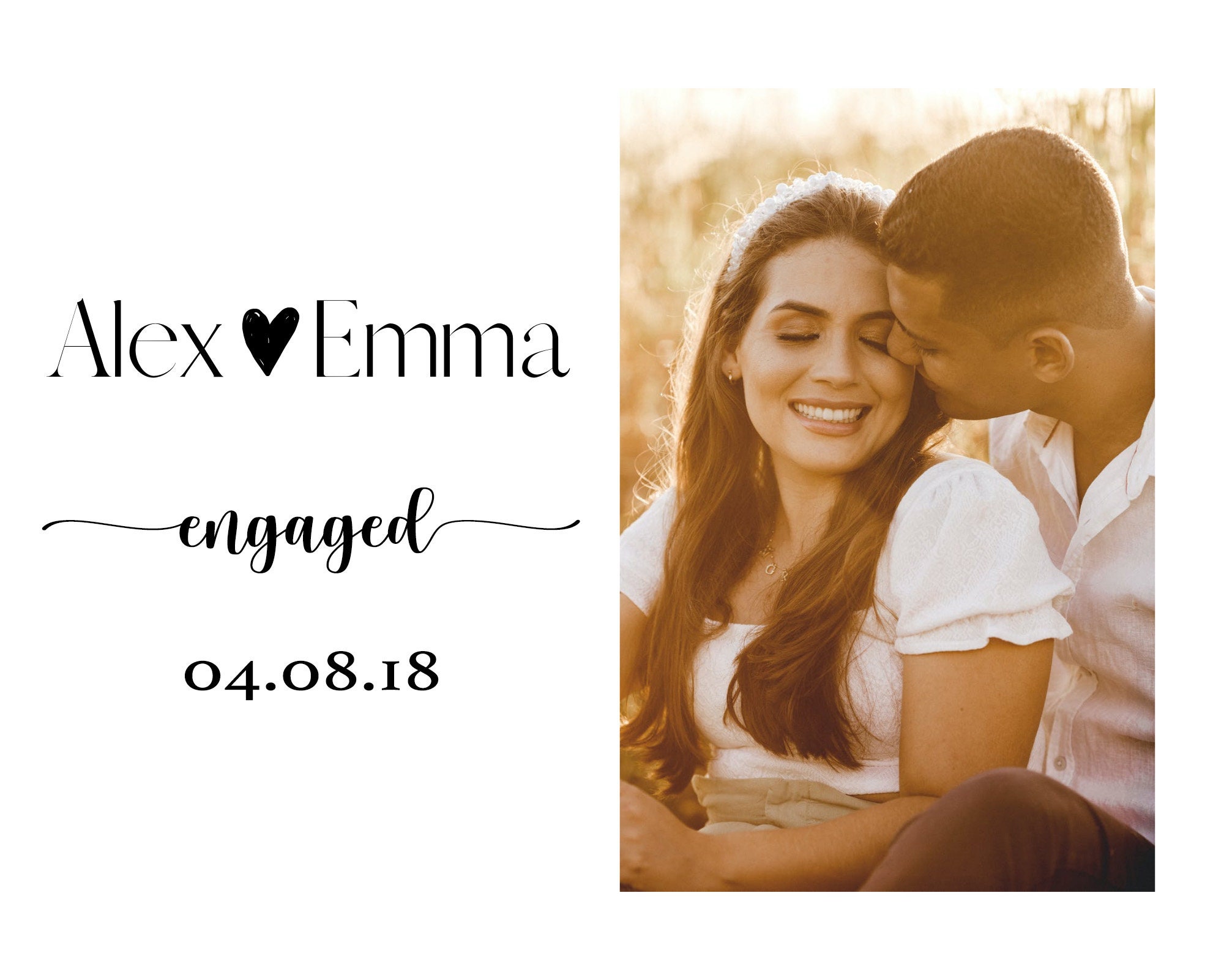 Personalized Engagement Print Engagement Gift Couples Gift Etsy