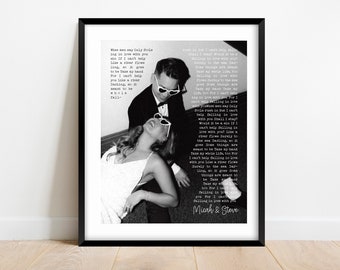Personalized Song Lyrics Photo Print, Anniversary Gift