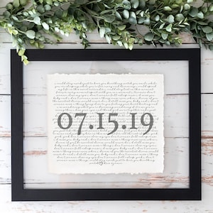 First Dance Song, Wedding Gift Song Lyrics, Valentine Day Gift, Gift for Her, One Year Anniversary Gift, First Dance Song Lyrics