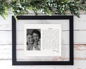 Personalized Letter to Mom with Childhood Nostalgic Photo on Hand-torn Paper for Mothers