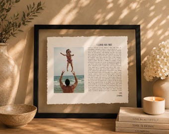 Father of the Bride Gift- Framed picture of Bride and Dad, Personalized Frame for Dad, Father-Daughter Dance, Song Lyrics, Mother-Son Dance