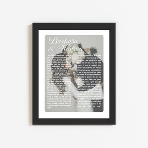 Wedding Vows with Photo, Wedding Vows Print, Our Vows Custom Framed, Wedding Vows Couples Song, Anniversary Gift, Wedding Vows Wall Art