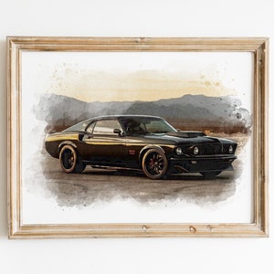 Car Drawing Custom, Car Custom Watercolor Portrait, Watercolor Car from Photo, Personalized Gift for Car Enthusiast, Car Painting from Photo