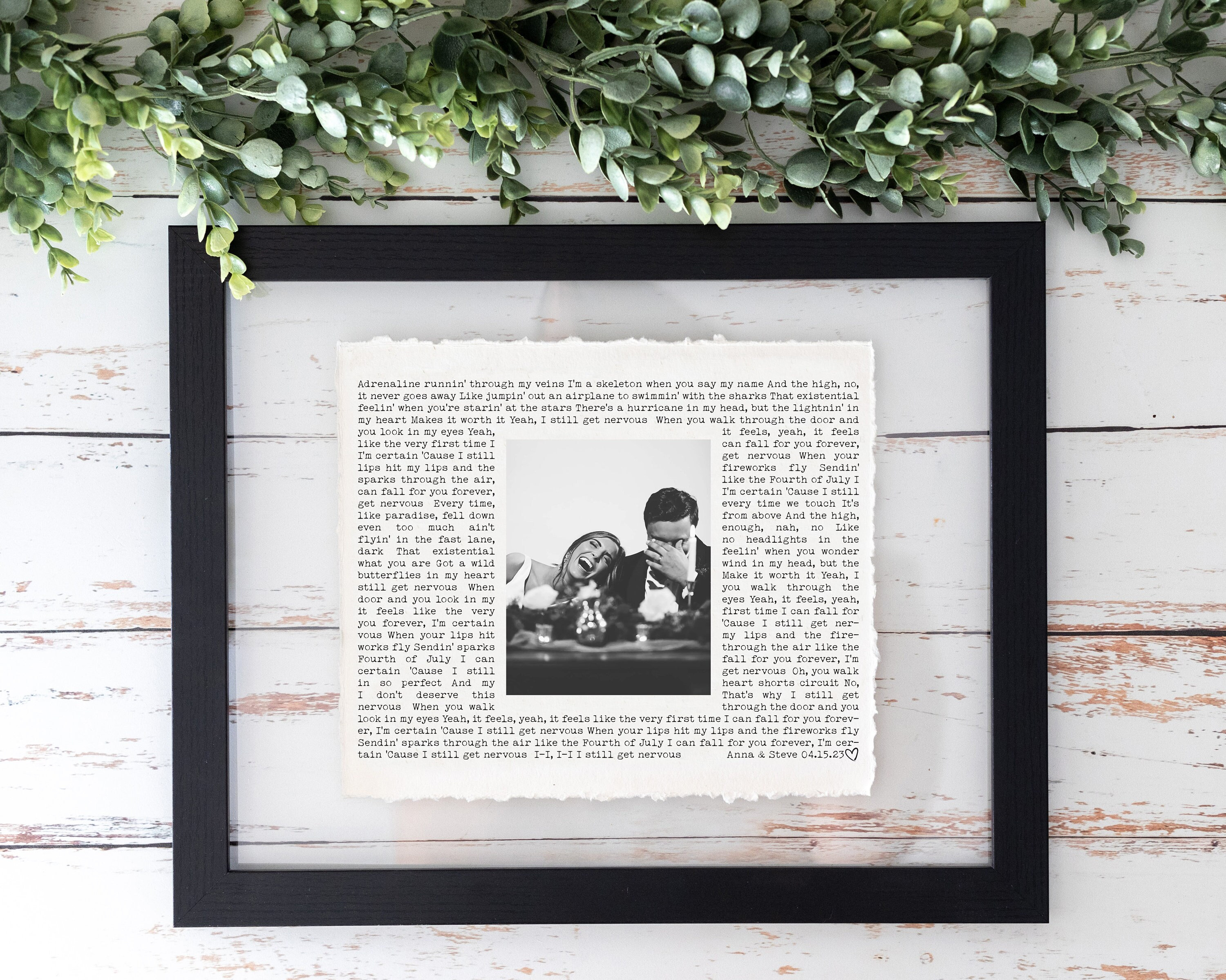 First Dance Song with photo, Wedding Gift Song Lyrics, 1st Anniversary Gift, Gift for Her, One Year Anniversary Gift, Wedding vows wall art