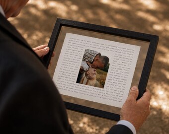Father of the Bride Gift- Framed picture of Bride and Dad, Personalized Frame for Dad, Father-Daughter Dance, Song Lyrics, Mother-Son Dance
