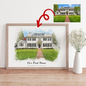 House painting from photo,Custom Home Portrait from photo, Housewarming Gift, First Home Gift, personalized home portrait 1 image 8
