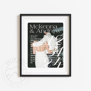 First Dance Song with photo, Wedding Gift Song Lyrics, 1st Anniversary Gift, Gift for Her, One Year Anniversary Gift, customized valentines