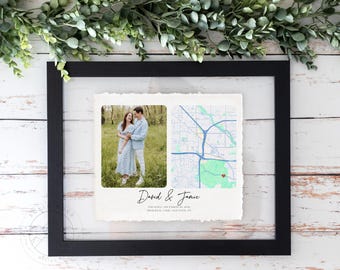Wedding Gifts, Engagement Gift for Couple, Engagement Picture Gift, Where She Said Yes, Custom Map Location, Valentines Gift