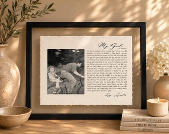 Father of the Bride Gift- Framed picture of Bride and Dad, Personalized Frame for Dad, Father-Daughter Dance, Song Lyrics, Mother-Son Dance