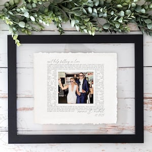 First Dance Song with photo, Wedding Gift Song Lyrics, 1st Anniversary Gift, Gift for Her, One Year Anniversary Gift, valentines day gift