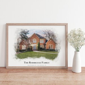 House painting from photo,Custom Home Portrait from photo, Housewarming Gift, First Home Gift, personalized home portrait 1 image 4