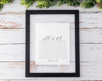 HANDTORN PAPER Custom Wedding Song Print First Dance Song Lyrics Paper Anniversary Gift,First Dance Lyrics,1st Anniversary,Paper Anniversary