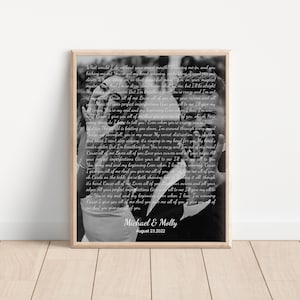 1st Anniversary Gift for Husband, Personalized Gift Wedding Song Lyrics Art, First Dance Song Anniversary Gift for Him, Paper Anniversary