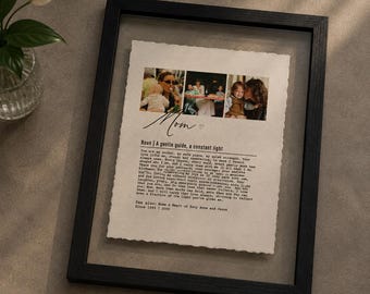 Turn Your Nostalgic Photos with Mom into a Personalized Mom Definition Print for Mothers Day, Written Letter to Mom from Kids with Photos