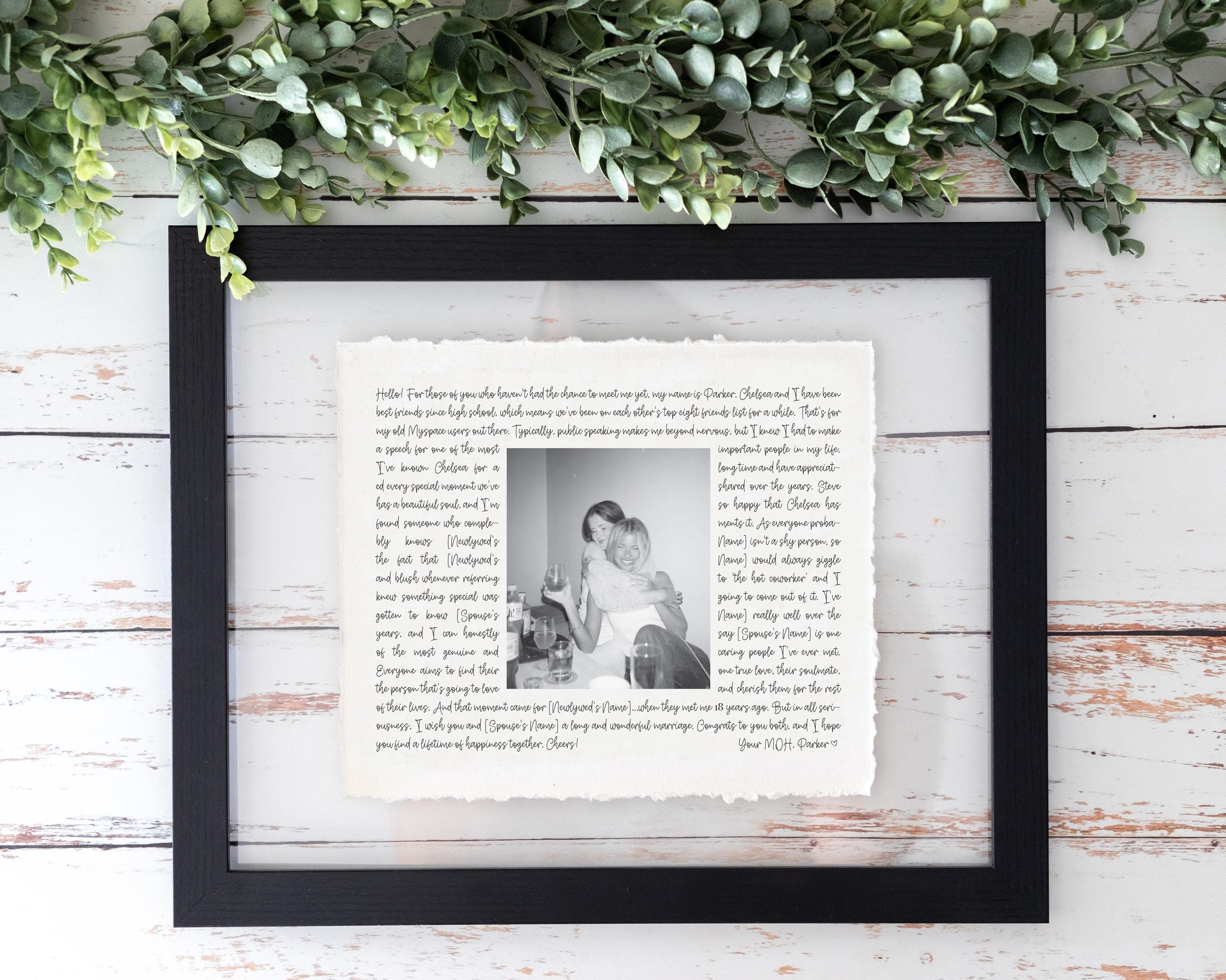 Personalised Maid Of Honor Gift, Wedding Thank You Print, Gift for Maid Of Honour, MOH gift for bride, Gift for Best Friend on Wedding Day