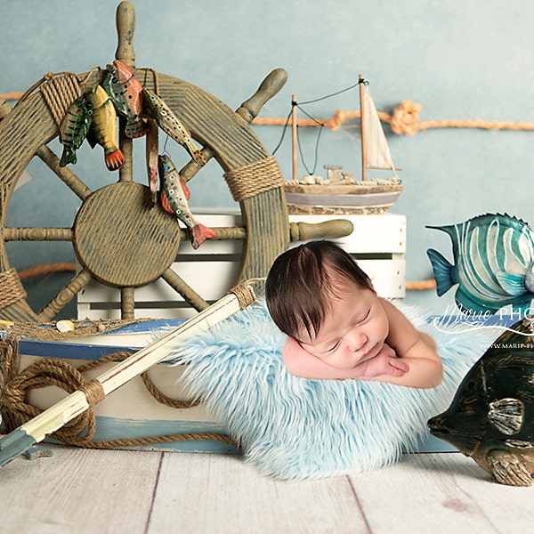 Instant Download newborn fishing backdrop! Digital photography backdrop! 1 file included