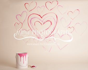 INSTANTÁNEA descargar-San Valentín día pintura cubo fondo! Recién nacida prop de la foto! Marco digital!