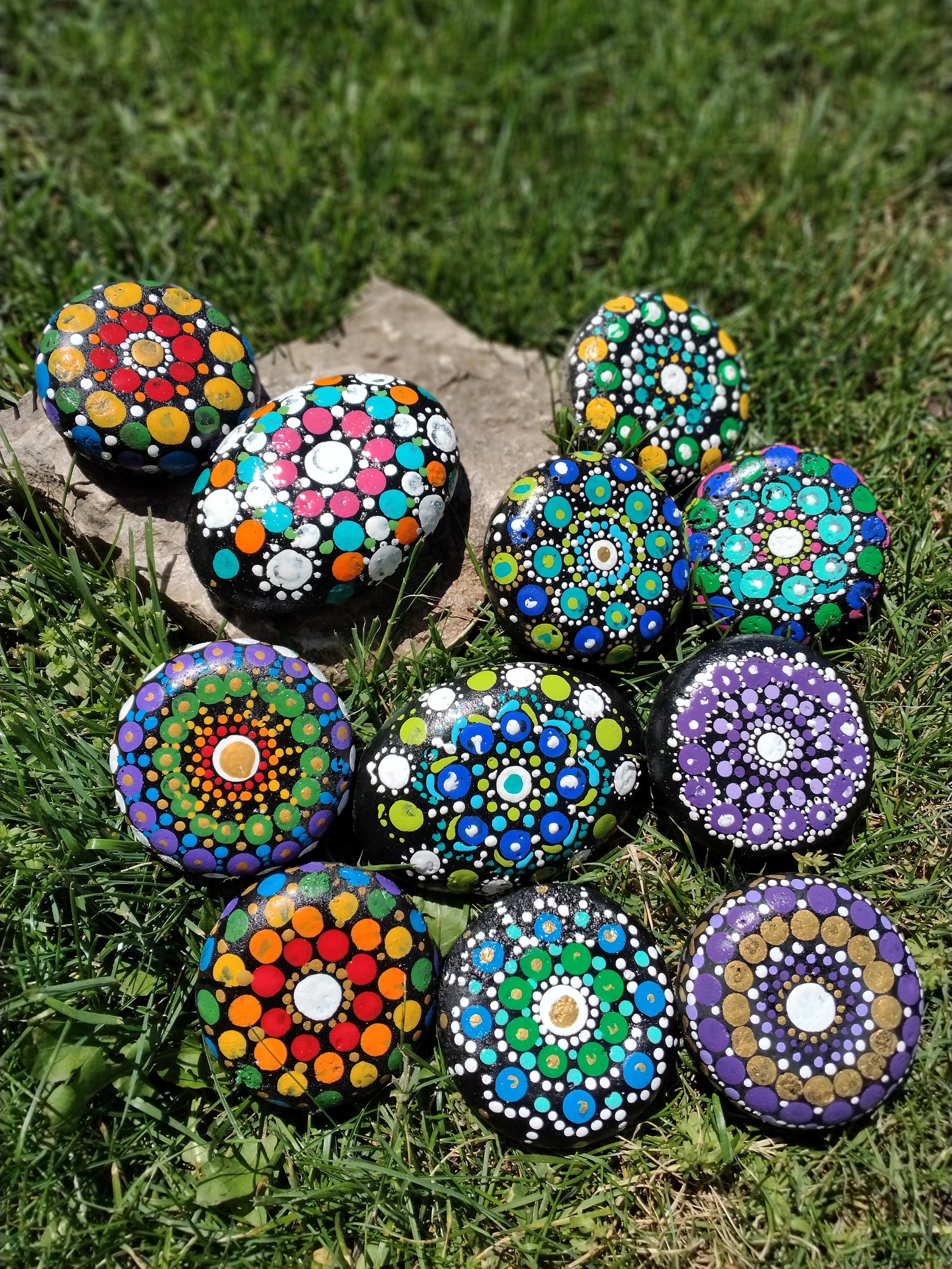 Dot Painted Rocks - Etsy UK