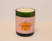 Recycled Veuve Clicquot Rose Champagne Bottle Candle