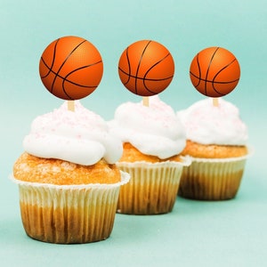 Basketball cupcake toppers basketball toppers printable birthday toppers sports cupcake toppers ball topper basket birthday stickers