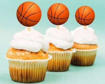 Basketball cupcake toppers basketball toppers printable birthday toppers sports cupcake toppers ball topper basket birthday stickers 145